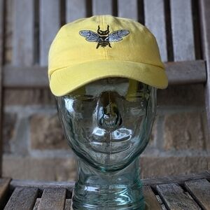 NWOT Adams Bright Yellow BumbleBee Dad Hat Leather Band One Size